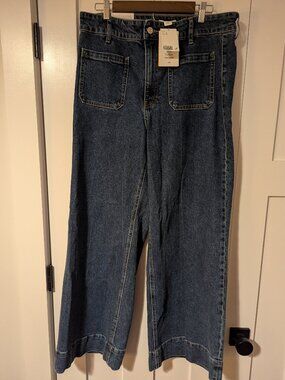 H&M NWT Wide Leg Jeans Size 14 longer inseam 31"